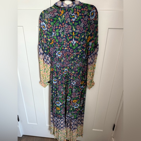 Anthropologie Maeve Ondine Maxi Dress in a blue and yellow floral print. Size S - Picture 7 of 8